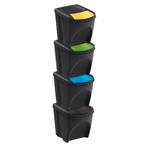 Conjunto de 4 latas de lixo KEDEN SORTIBOX Conjunto de 4 latas de lixo KEDEN SORTIBOX