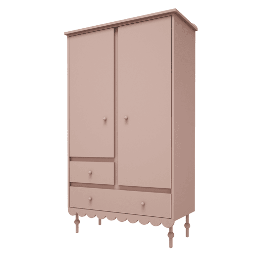 Roupeiro 2 portas 2 gavetas Wood Luck Babushka Rosa