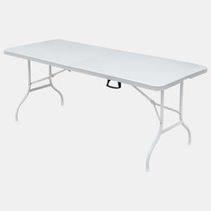 Mesa dobrável de 180 cm - para lazer, resistente à oxidação e fácil de limpar - branca