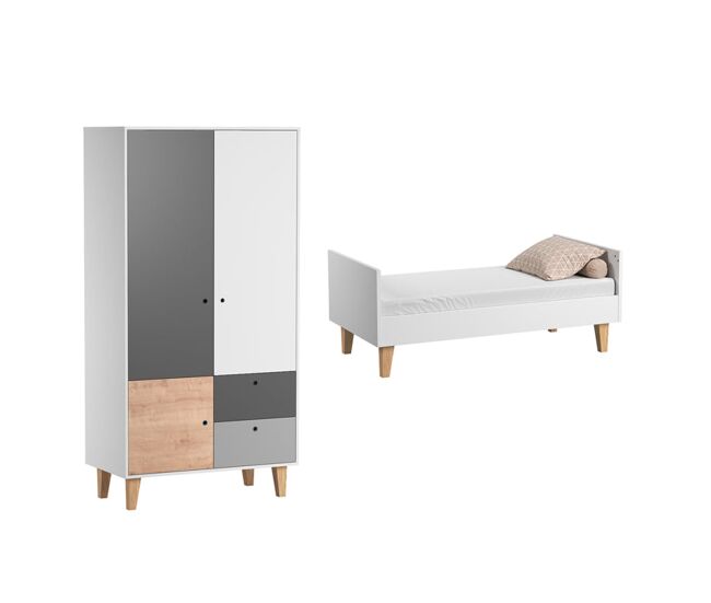 Cuna evolutiva y armario vox concept madera