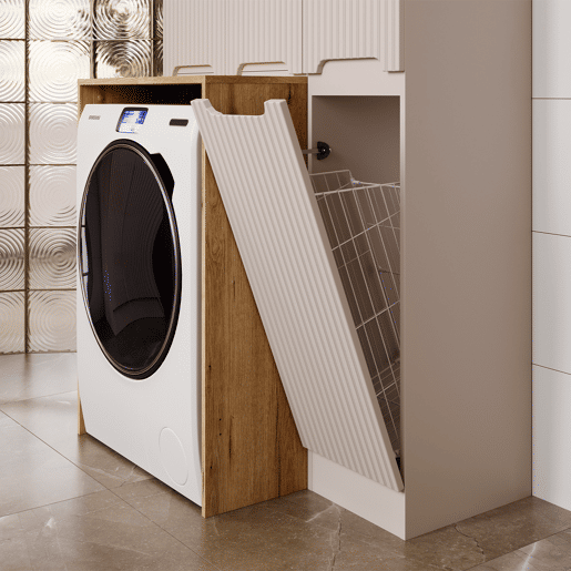 Coluna com cesto de roupa suja Riva Caxemira