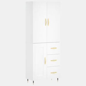 Armário alto - Bufete - Móvel de apoio 69,5x34x180 cm derivados de madeira branco pt665