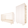 Berço evolutivo 70x140 e roupeiro de 2 portas Wood Luck Romy Branco