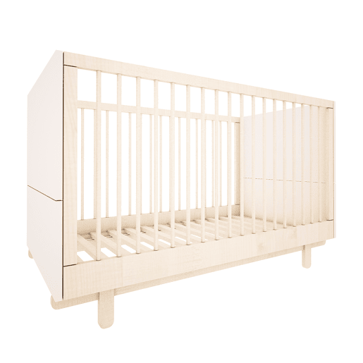 Berço evolutivo 70x140 e roupeiro de 2 portas Wood Luck Romy Branco
