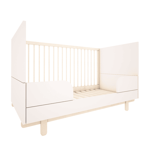 Berço evolutivo 70x140 e roupeiro de 2 portas Wood Luck Romy Branco