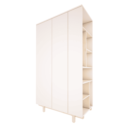 Berço evolutivo 70x140 e roupeiro de 2 portas Wood Luck Romy Branco