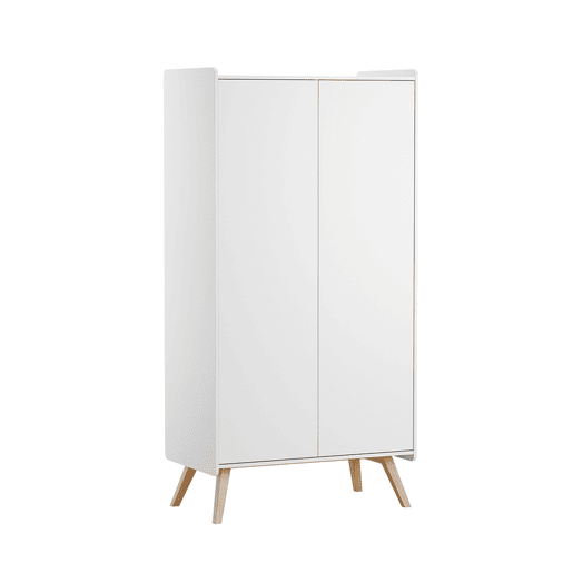 Cómoda de 3 gavetas e roupeiro de 2 portas Vox Vintage Branco e Madeira