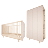 Berço evolutivo 70x140 e roupeiro 2 portas Wood Luck Romy Cachemira