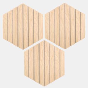 Conjunto de 3 painéis decorativos hexagonais 'Colva' da Well Home