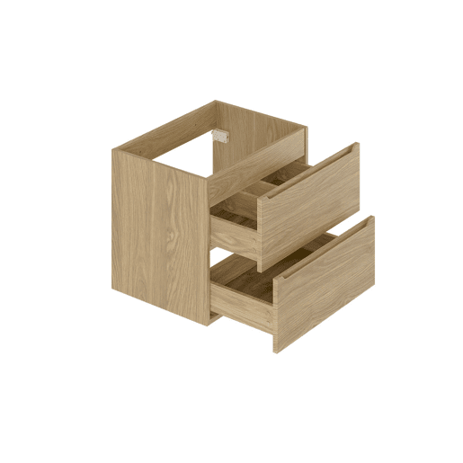 Conjunto móvel lavatório simples 60cm e coluna Viggo Madeira