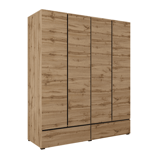 Roupeiro de 4 portas e 2 gavetas Lilia Wood