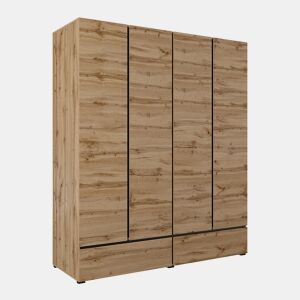 Roupeiro de 4 portas e 2 gavetas Lilia Wood