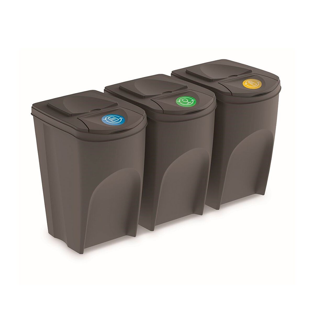 Set de 3 cubos de basura KEDEN SORTIBOX papelera reciclaje