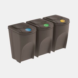Conjunto de 3 lixeiras KEDEN SORTIBOX para lixo e reciclagem.