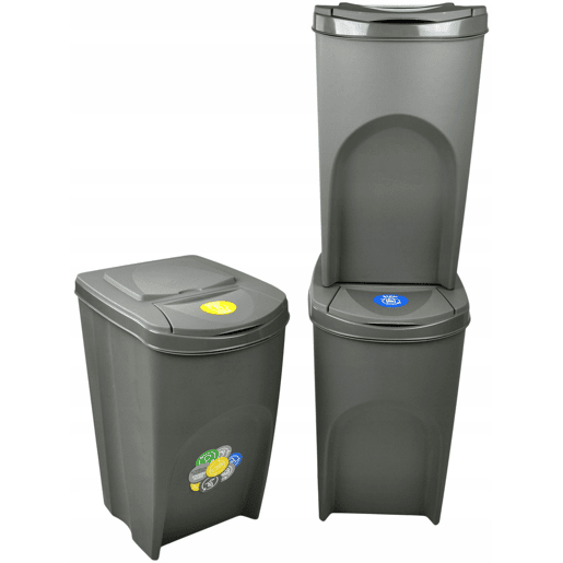 Conjunto de 3 lixeiras KEDEN SORTIBOX para lixo e reciclagem.