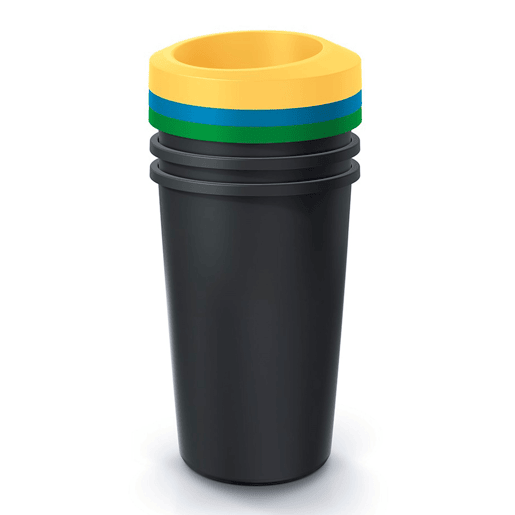 Conjunto KEDEN com 3 lixeiras de reciclagem, 45L cada.