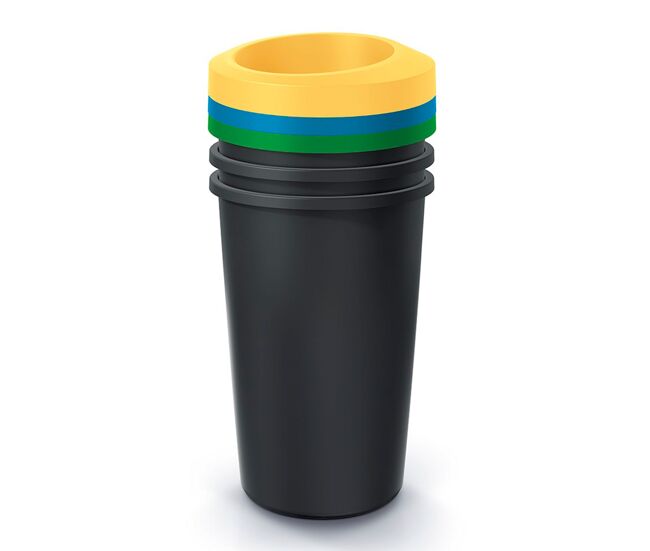 Juego de 3 cubos de reciclaje de 45l cada uno keden.