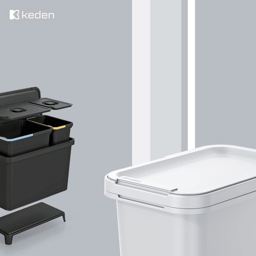 Lixeira quadrada para reciclagem KEDEN de 12 litros