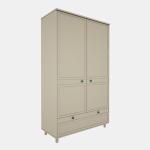 Roupeiro de 2 portas e 1 gaveta Wood Luck Gabriel Verde Eucalipto