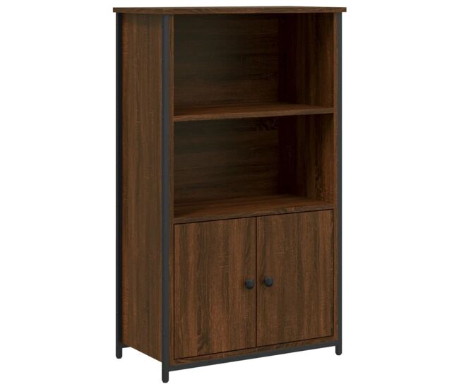 Aparador alto - mueble de almacenamiento madera de ingeniería marrón roble 62x32x103,5 cm es1338