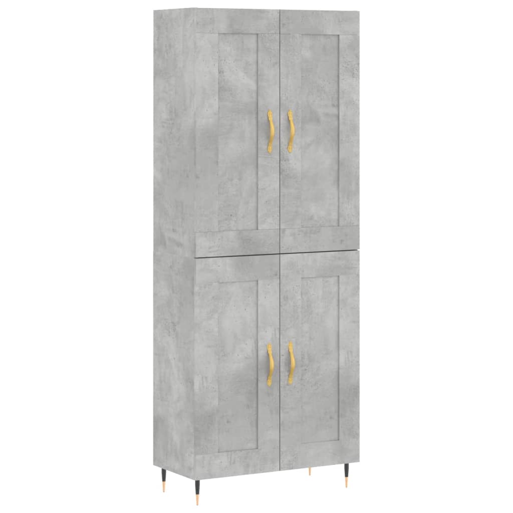 Aparador alto - mueble de almacenamiento madera contrachapada gris hormigón 69,5x34x180 cm es963