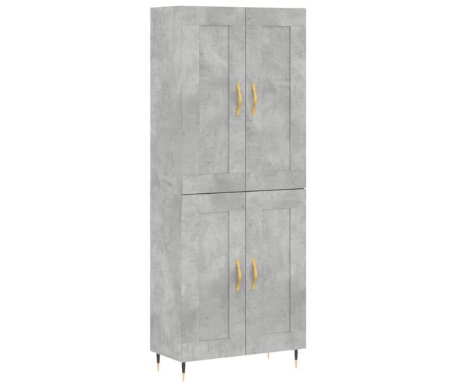 Aparador alto - mueble de almacenamiento madera contrachapada gris hormigón 69,5x34x180 cm es963