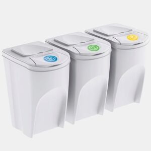 Conjunto de 3 lixeiras KEDEN SORTIBOX para lixo e reciclagem.
