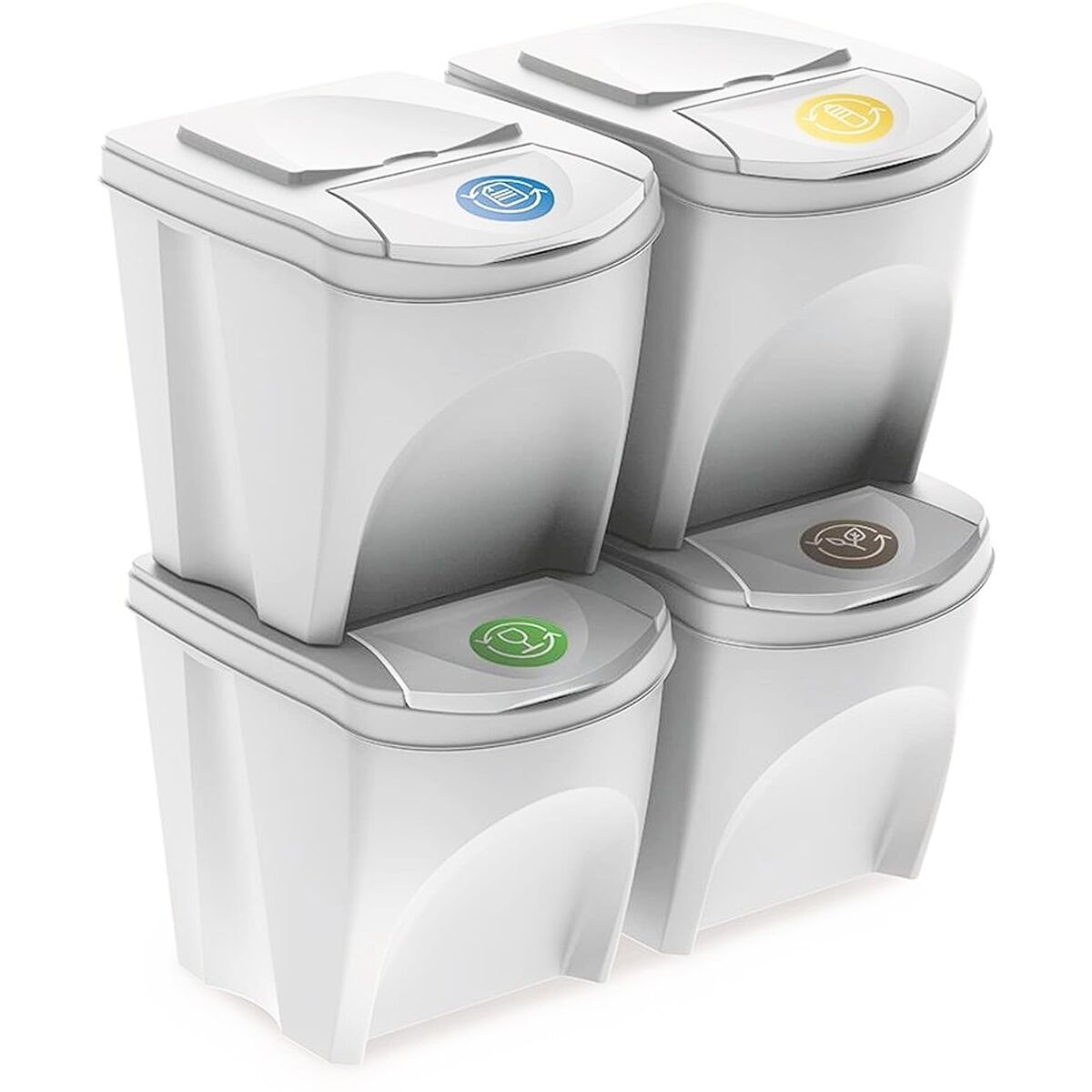 Set de 4 cubos de basura KEDEN SORTIBOX papelera reciclaje