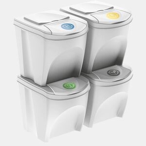 Conjunto de 4 lixeiras KEDEN SORTIBOX para lixo e reciclagem.