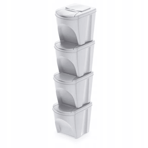 Conjunto de 4 lixeiras KEDEN SORTIBOX para lixo e reciclagem.