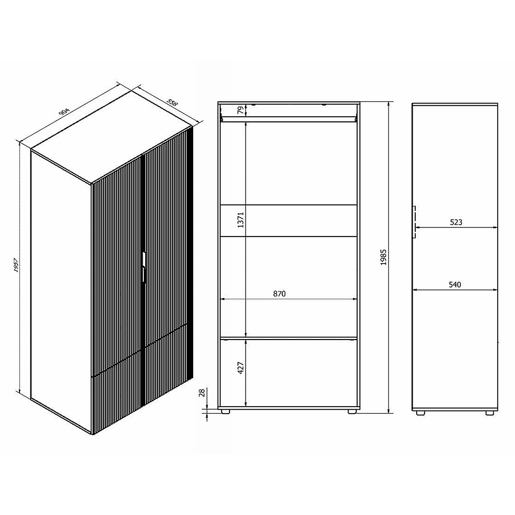 Roupeiro de 4 portas Soly Wood