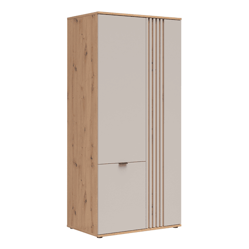 Roupeiro Ezra de 3 portas Caxemira e Bois