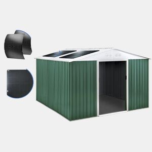 Abrigo de jardim metálico - Rosas - 10,85 m² com painéis solares