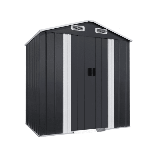 Cabaninha de jardim em metal com porta de correr > - 2,17 m² - Cinza Cabaninha de jardim em metal com porta de correr > - 2,17 m² - Cinza