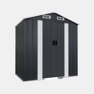 Cabaninha de jardim em metal com porta de correr > - 2,17 m² - Cinza