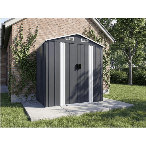 Cabaninha de jardim em metal com porta de correr > - 2,17 m² - Cinza Cabaninha de jardim em metal com porta de correr > - 2,17 m² - Cinza