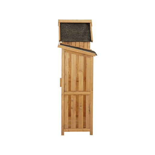 Armário de jardim em madeira oé com arrumação para troncos - 136 x 57 x 170 cm - Castanho