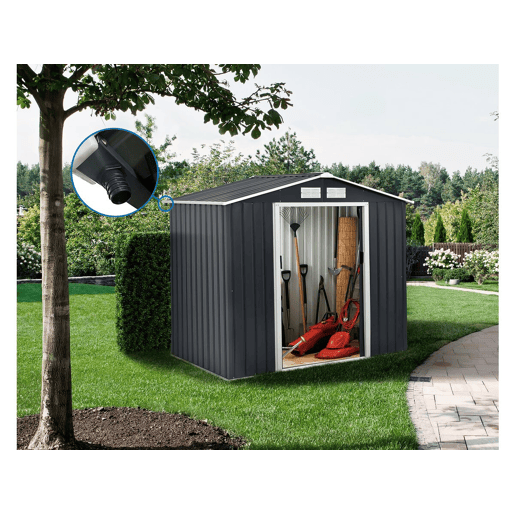 Abrigo de jardim metálico - Vegas - 2,7 m² com calha