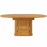 Mesa de jantar extensível - 118-158 cm - Redonda a oval, 3 prateleiras, até 6 pessoas - Nogueira