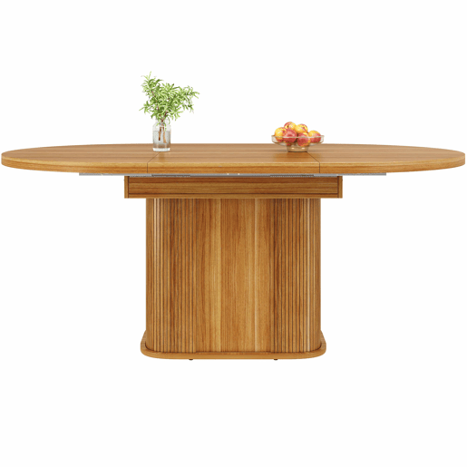 Mesa de jantar extensÃvel - 118-158 cm - Redonda a oval, 3 prateleiras, até 6 pessoas - Nogueira Mesa de jantar extensÃvel - 118-158 cm - Redonda a oval, 3 prateleiras, até 6 pessoas - Nogueira