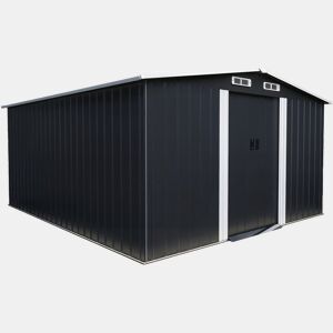 Coberturo de jardim em metal com porta de correr > - 13 m² - Cinzento