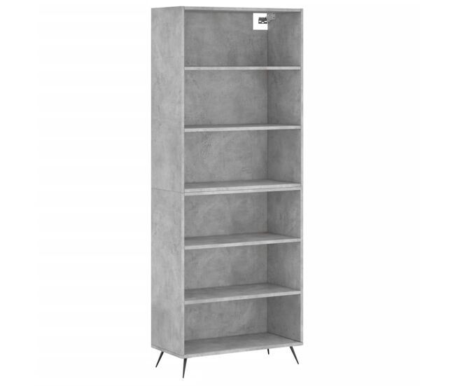 Aparador alto - mueble de almacenamiento madera ingeniería gris hormigón 69,5x32,5x180 cm es1464