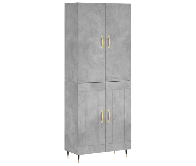 Aparador alto - mueble de almacenamiento madera contrachapada gris hormigón 69,5x34x180 cm es895