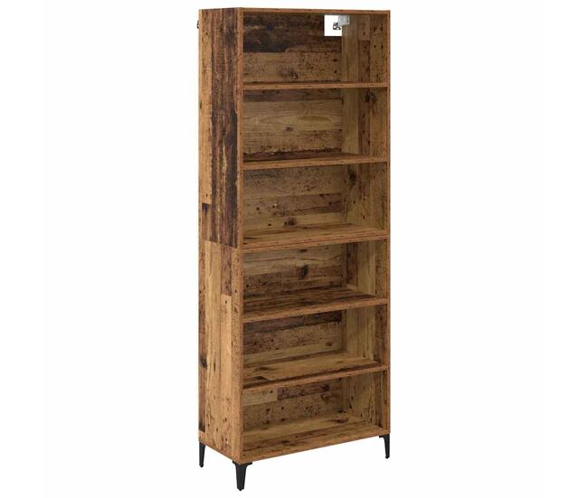 Aparador alto - mueble de almacenamiento madera envejecida 69,5 x 34 x 180 cm es1458