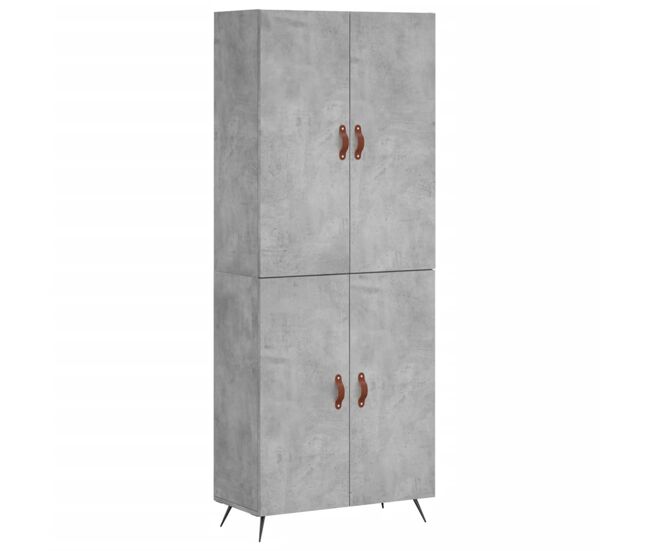 Aparador alto - mueble de almacenamiento madera contrachapada gris hormigón 69,5x34x180 cm es888