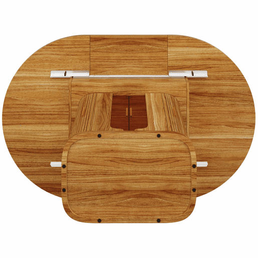 Mesa de jantar extensÃvel de 118 a 158 cm u2013 redonda a oval, para 6 pessoas, com portas de vidro u2013 nogueira Mesa de jantar extensÃvel de 118 a 158 cm u2013 redonda a oval, para 6 pessoas, com portas de vidro u2013 nogueira