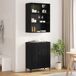 Aparador alto - Mueble de almacenamiento 2 pcs 69 Aparador alto - Mueble de almacenamiento 2 pcs 69 Negro