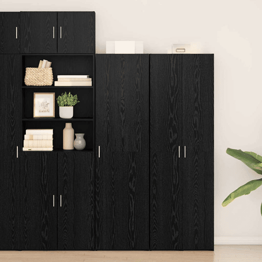 Aparador - Bufete - Móvel de apoio 2 pcs Carvalho Preto 50 x 42,5 x 185 cm pt253