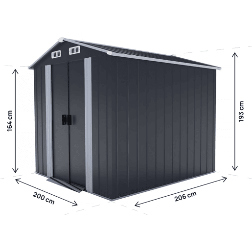 Coberturo de jardim em metal com portas de correr > - 4,12 m² - Cinzento Coberturo de jardim em metal com portas de correr > - 4,12 m² - Cinzento