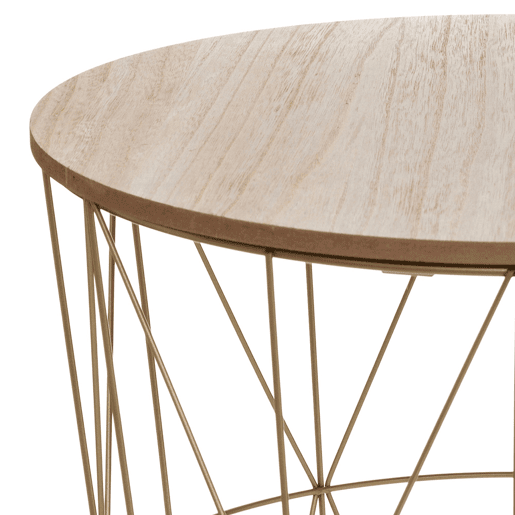 Mesa lateral Kumi em metal dourado